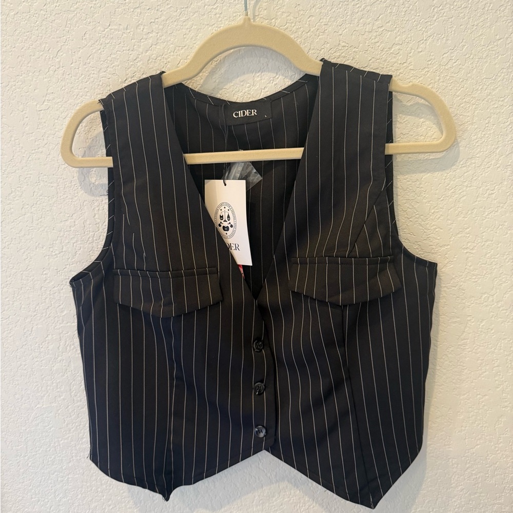 Cider Charcoal Striped Vest